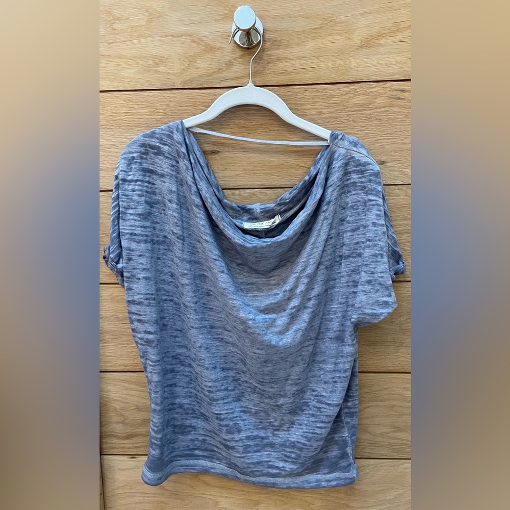 We the Free Off-the-Shoulder Tee in Blue.  Size Small